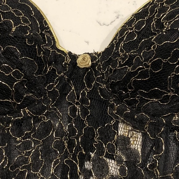 Vintage Victoria's Secret Gold Label Bustier Corset Lace 36 Black Crop Top VS M - Picture 4 of 8